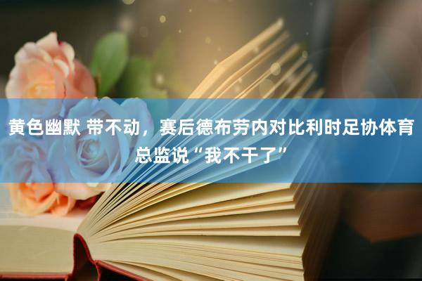 黄色幽默 带不动，赛后德布劳内对比利时足协体育总监说“我不干了”