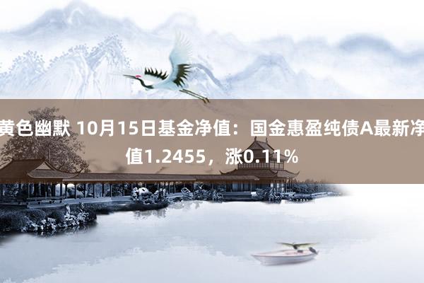 黄色幽默 10月15日基金净值：国金惠盈纯债A最新净值1.2455，涨0.11%