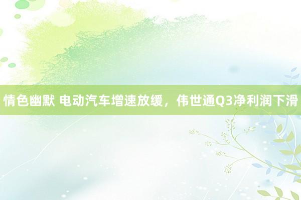情色幽默 电动汽车增速放缓，伟世通Q3净利润下滑